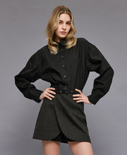 Φόρεμα μίνι με ζώνη/ 54-3002 -  ACCESS FASHION- Μαύρο / 46-Μαύρο / 44