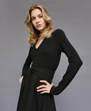 Φόρεμα με συνδυασμό υφασμάτων / 54-3022 -  ACCESS FASHION- Μαύρο / XS-Μαύρο / XL