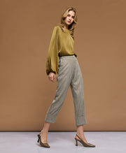 Παντελόνι ψαροκόκαλο με ρεβέρ/ 54-5017 -  ACCESS FASHION- Grey / 44-Grey / 46