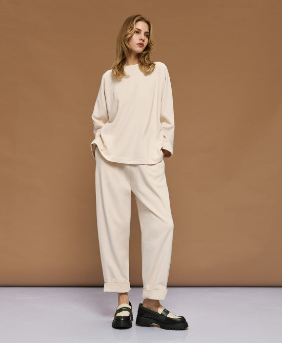 Παντελόνι ψηλόμεσο με λάστιχο /54-5061 -  ACCESS FASHION- Beige / S-Beige / M