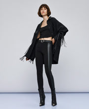 Παντελόνι κολάν με φάσα όψη δέρματος / 54-5138 -  ACCESS FASHION- Μαύρο / S-Μαύρο / M-Μαύρο / XS