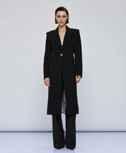 Παλτό μακρύ με κουμπί μονόγραμμα / 54-9007 -  ACCESS FASHION- Μαύρο / 44-Μαύρο / 46-Μαύρο / 48