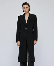 Παλτό μακρύ με κουμπί μονόγραμμα / 54-9007 -  ACCESS FASHION- Μαύρο / 44-Μαύρο / 46-Μαύρο / 48