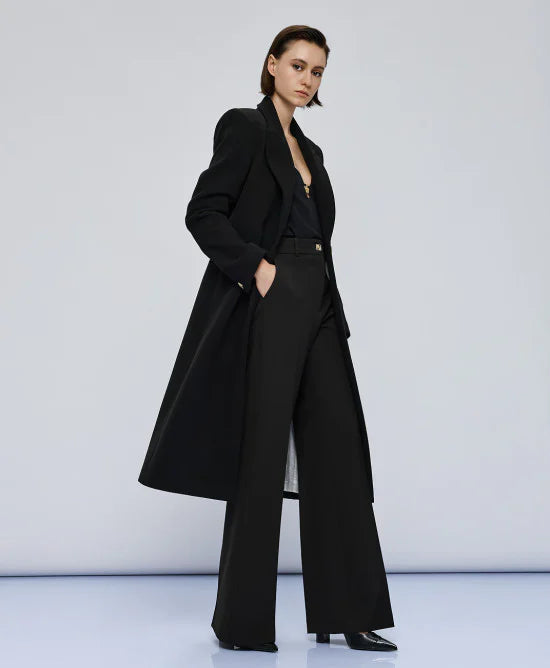 Παλτό μακρύ με κουμπί μονόγραμμα / 54-9007 -  ACCESS FASHION- Μαύρο / 44-Μαύρο / 46-Μαύρο / 48