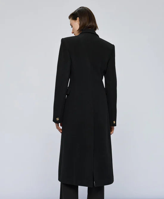 Παλτό μακρύ με κουμπί μονόγραμμα / 54-9007 -  ACCESS FASHION- Μαύρο / 44-Μαύρο / 46-Μαύρο / 48