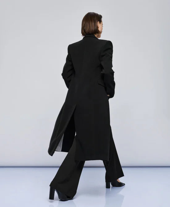 Παλτό μακρύ με κουμπί μονόγραμμα / 54-9007 -  ACCESS FASHION- Μαύρο / 44-Μαύρο / 46-Μαύρο / 48