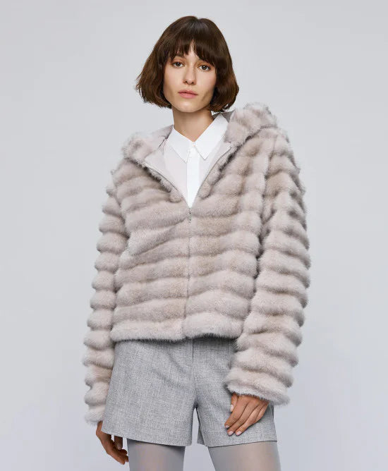 Τζάκετ κοντό συνθετική γούνα / 54-9106