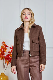Boucle Wool Jacket Coffee / V336 -  LULUMARY- Brown / S-Brown / M-Brown / L