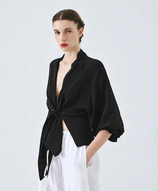 ACCESS Κιμονό με δέσιμο και βολάν στις μανσέτες / 63-1049