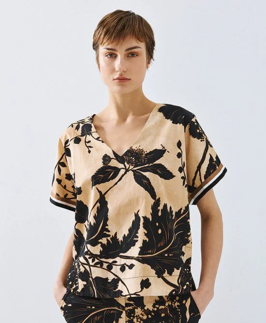 ACCESS Μπλούζα κοντομάνικη εμπριμέ / 63-2151