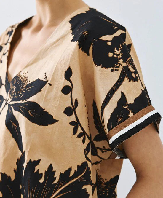 ACCESS Μπλούζα κοντομάνικη εμπριμέ / 63-2151