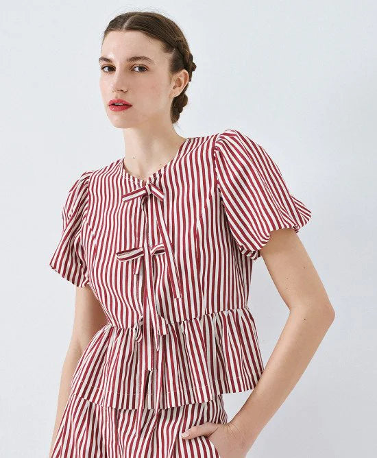 ACCESS Μπλούζα ριγέ με φιόγκους / 63-2154