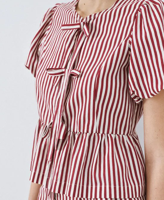 ACCESS Μπλούζα ριγέ με φιόγκους / 63-2154