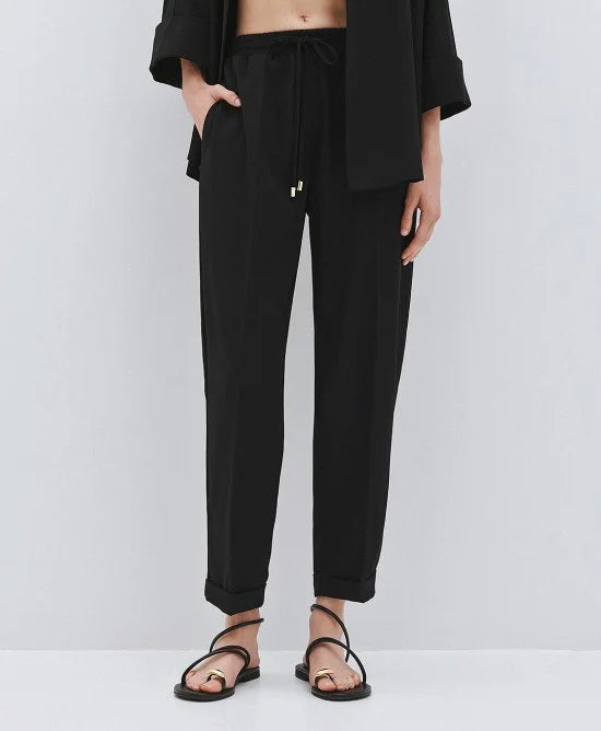 ACCESS Παντελόνι με λάστιχο και ρεβέρ / 63-5101