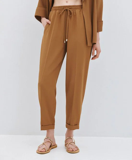 ACCESS Παντελόνι με λάστιχο και ρεβέρ / 63-5101