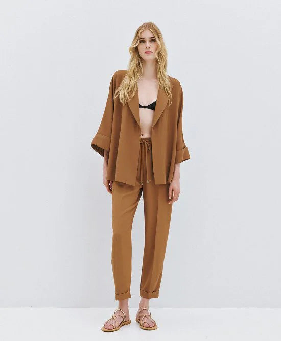 ACCESS Παντελόνι με λάστιχο και ρεβέρ / 63-5101