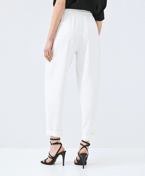 ACCESS Παντελόνι με λάστιχο και ρεβέρ / 63-5101