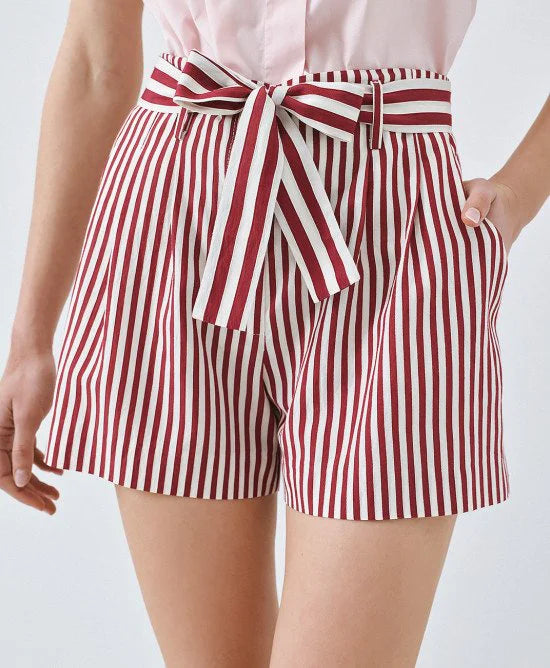 ACCESS Σορτς ριγέ με ζώνη / 63-5139