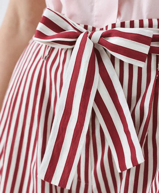 ACCESS Σορτς ριγέ με ζώνη / 63-5139