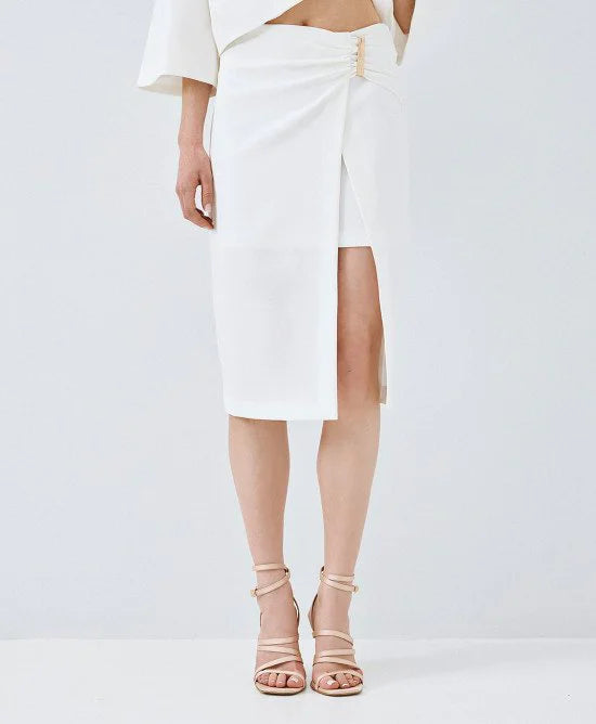 ACCESS Φούστα μίντι με μεταλλική λεπτομέρεια / 63-6043