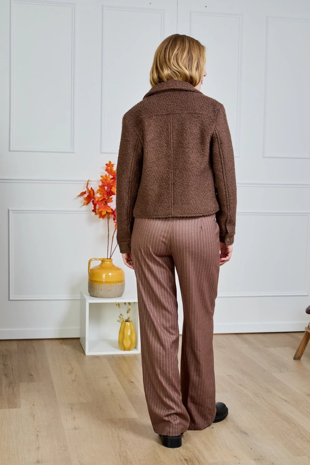 Boucle Wool Jacket Coffee / V336 -  LULUMARY- Brown / S-Brown / M-Brown / L