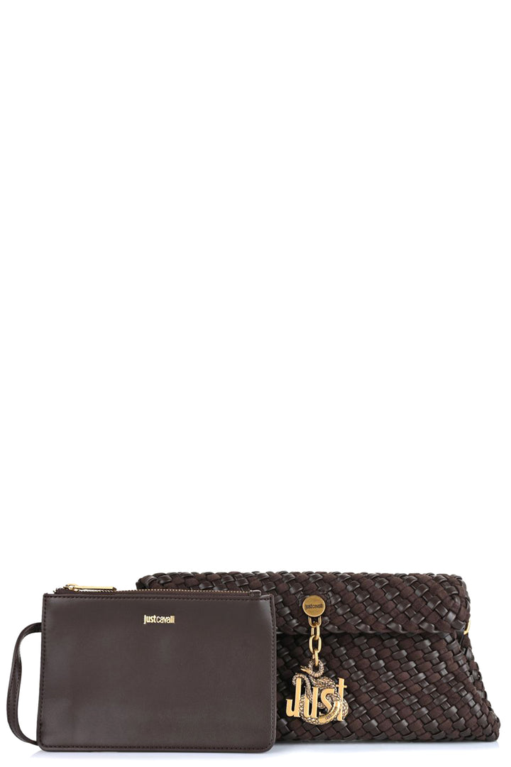 JUST CAVALLI Πλεκτή Τσάντα Clutch με Αποσπώμενο Πορτοφόλι /81RA4BO4ZSE81