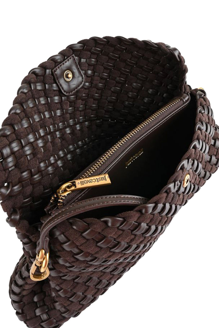 JUST CAVALLI Πλεκτή Τσάντα Clutch με Αποσπώμενο Πορτοφόλι /81RA4BO4ZSE81