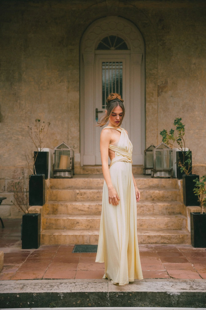 FIVEPM Maldives Maxi Yellow Dress Πολυμορφικό