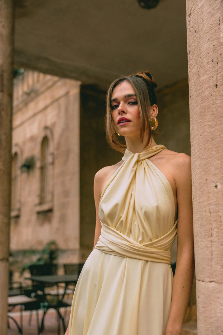 FIVEPM Maldives Maxi Yellow Dress Πολυμορφικό