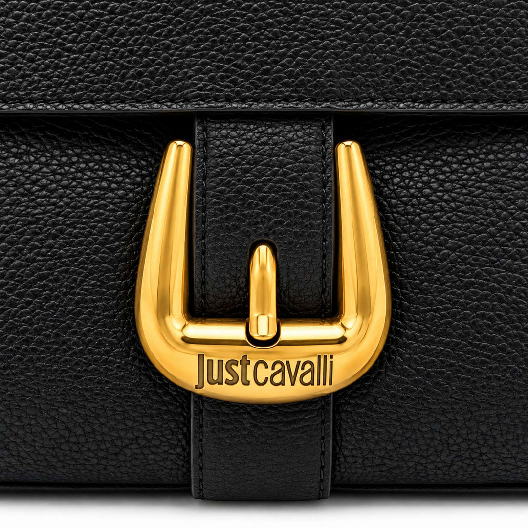 JUST CAVALLI Τσάντα Ώμου με Χρυσή Αλυσίδα και Logo Buckle / 81RA4BH4ZSB81