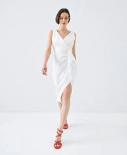 ACCESS Φόρεμα μίντι με σκίσιμο / 63-3020 -  ACCESS FASHION- Λευκό / 44-Λευκό / 46-Λευκό / 48
