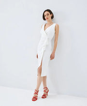 ACCESS Φόρεμα μίντι με σκίσιμο / 63-3020 -  ACCESS FASHION- Λευκό / 44-Λευκό / 46-Λευκό / 48