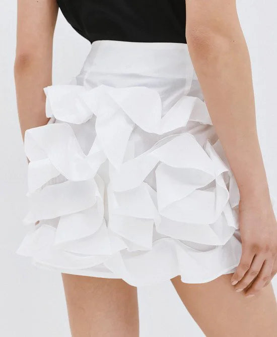 ACCESS Φούστα μίνι με βολάν / 63-6000 -  ACCESS FASHION- Λευκό / 44-Λευκό / 46