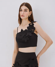 Τοπ με λουλούδια -  ACCESS FASHION- Black / 48-Black / 46