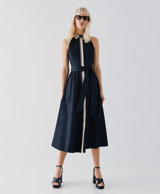 Φόρεμα κλός με ζώνη -  ACCESS FASHION- Black / 48-Black / 46-Black / 44
