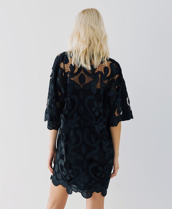 Φόρεμα μίνι μπροντερί -  ACCESS FASHION- Black / M-Black / L-Black / S