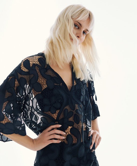 Φόρεμα μίνι μπροντερί -  ACCESS FASHION- Black / M-Black / L-Black / S