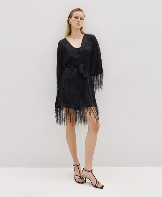 Τουνίκ με κρόσια -  ACCESS FASHION- Black / S/M-Black / M/L