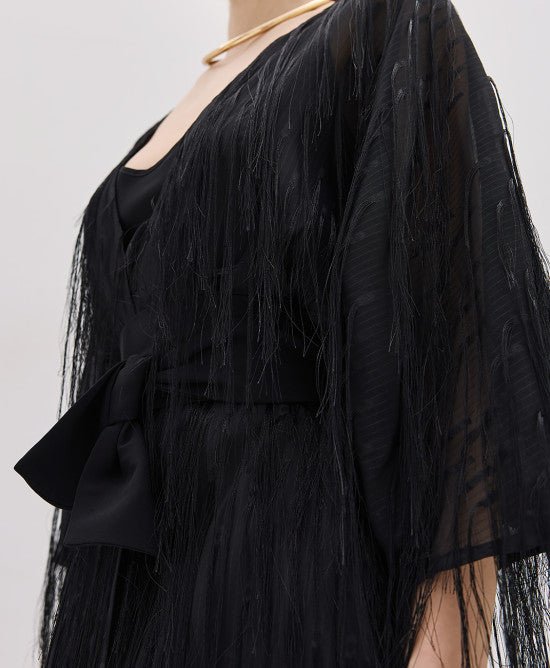 Τουνίκ με κρόσια -  ACCESS FASHION- Black / S/M-Black / M/L