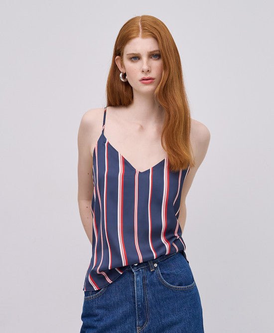 Τοπ ριγέ με τιράντες -  ACCESS FASHION- Blue / M-Blue / L
