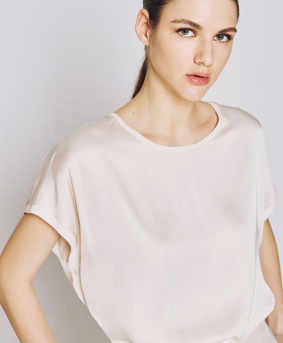 Μπλούζα σατέν με ριπ -  ACCESS FASHION- Cream / M