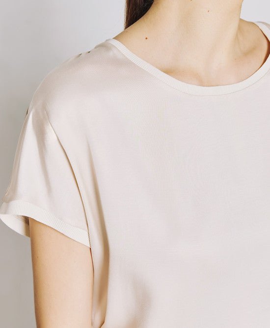 Μπλούζα σατέν με ριπ -  ACCESS FASHION- Cream / M