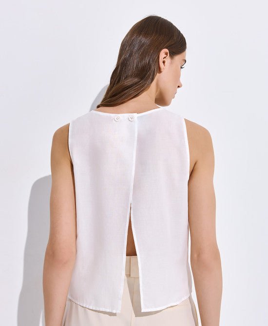 Τοπ κοντό με διάτρητες λεπτομέρειες -  ACCESS FASHION- Cream / S-Cream / M-Cream / L