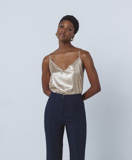 Τοπ τιράντα μεταλλιζέ -  ACCESS FASHION- Gold / L-Gold / XL-Gold / M