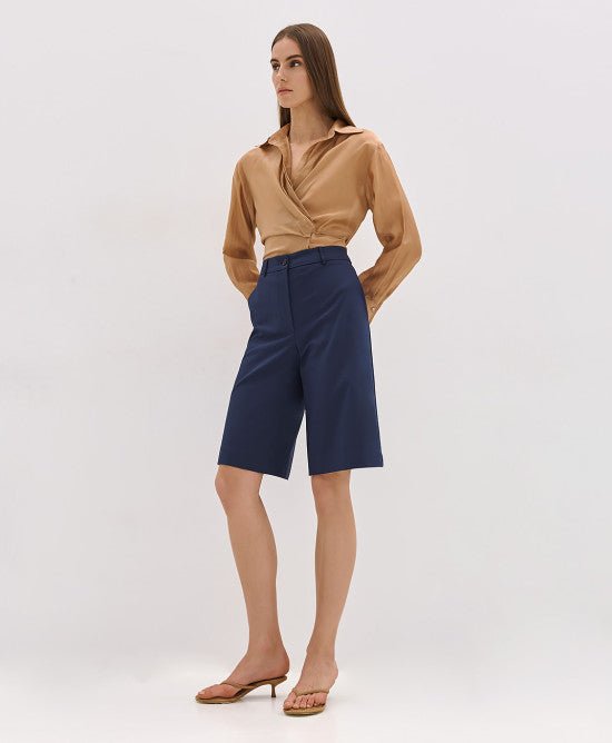 Βερμούδα ψηλόμεση -  ACCESS FASHION- Navy / 50-Navy / 48-Navy / 46