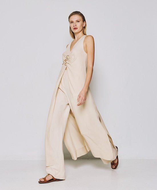 Φόρεμα μάξι με μεταλλική λεπτομέρεια -  ACCESS FASHION- White / 44-White / 48-White / 46