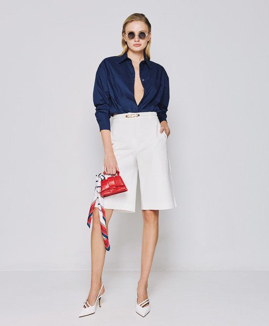 Βερμούδα ψηλόμεση -  ACCESS FASHION- White / 46-White / 50-White / 48