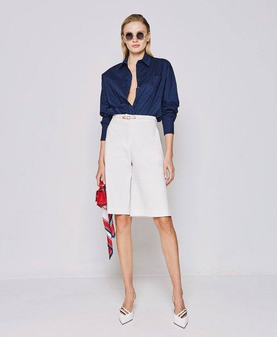 Βερμούδα ψηλόμεση -  ACCESS FASHION- White / 46-White / 50-White / 48