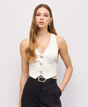 Τοπ-γιλεκο με κουμπιά -  ACCESS FASHION- White / 48-White / 50-White / 46
