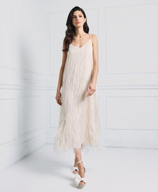 Φόρεμα μακρύ με κρόσια -  ACCESS FASHION- White / M-White / XS